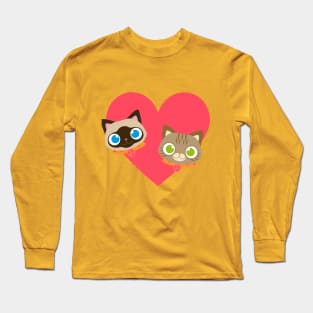 Olive and Apple- Two Cats and a Mouse Long Sleeve T-Shirt